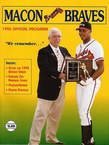 1996 Macon Braves Baseball Program from the South Atlantic League