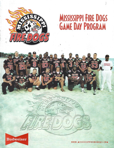 2000 Mississippi Fire Dogs Program from the Indoor Professional Football League