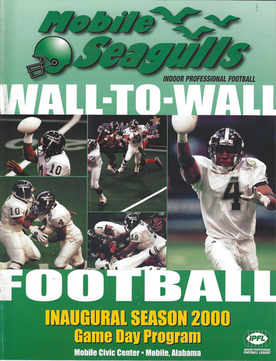2000 Mobile Seagulls Program from the Indoor Professional Football League