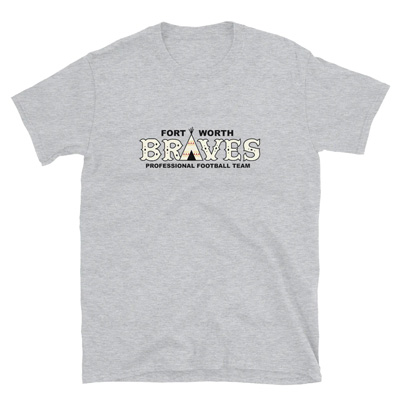 Fort Worth Braves logo t-shirt from the Continental Football League