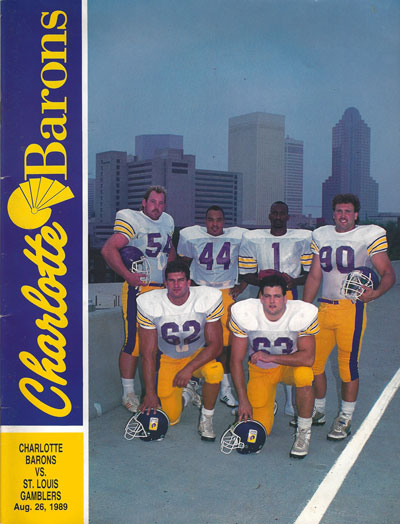 1989 Charlotte Barons program from the Minor League Football System
