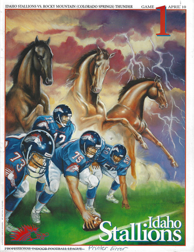 1999 Idaho Stallions program from the Indoor Professional Football League