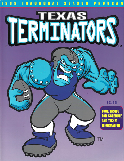 1999 Texas Terminators Program from the Indoor Professional Football League