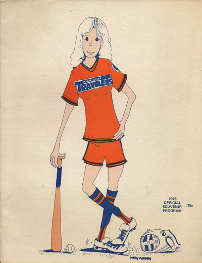 1976 Michigan Travelers Program from the International Women's Professional Softball Association
