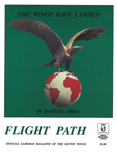 1991 Dayton Wings Program from the World Basketball League