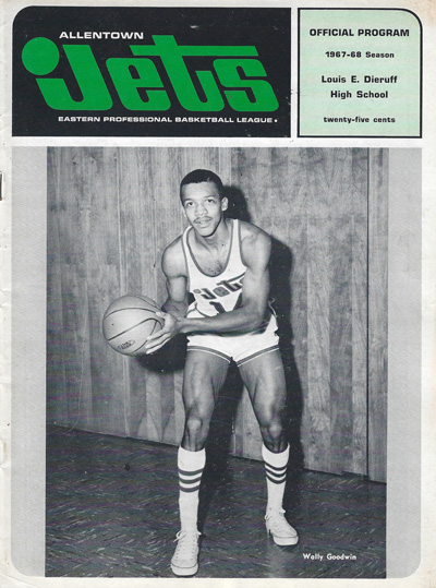 Wally Goodwin on the cover of a 1967 Allentown Jets program from the Eastern Professional Basketball League