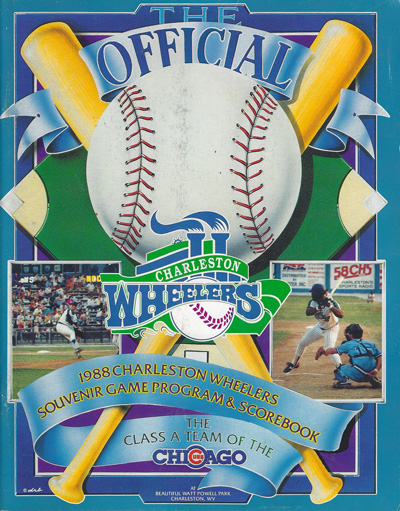 1988 Charleston Wheelers Baseball Program from the South Atlantic League