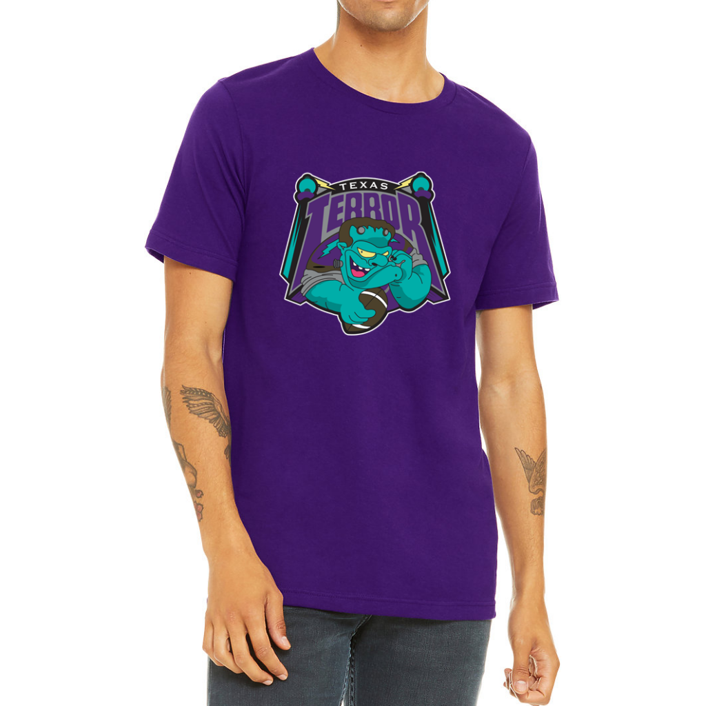 Texas Terror Arena Football League T-shirt. Purple. Royal Retros