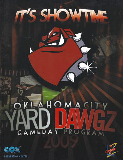 2009 Oklahoma City Yard Dawgz Program from Arena Football 2