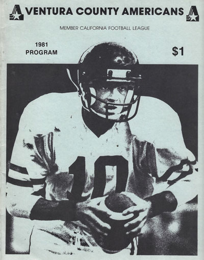 1981 Ventura County Americans program from the California Football League