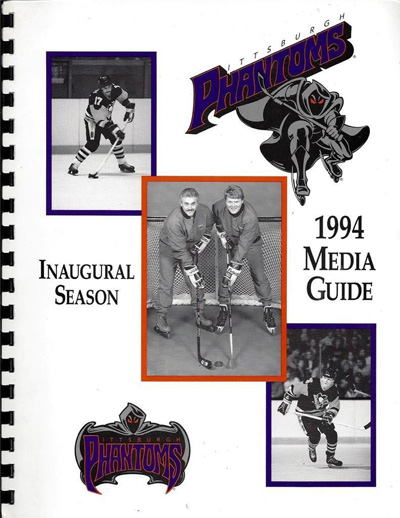 1994 Pittsburgh Phantoms Media Guide from Roller Hockey International