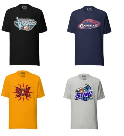 Women's Pro Basketball T-shirts. Cleveland, Houston, Miami, and Charlotte