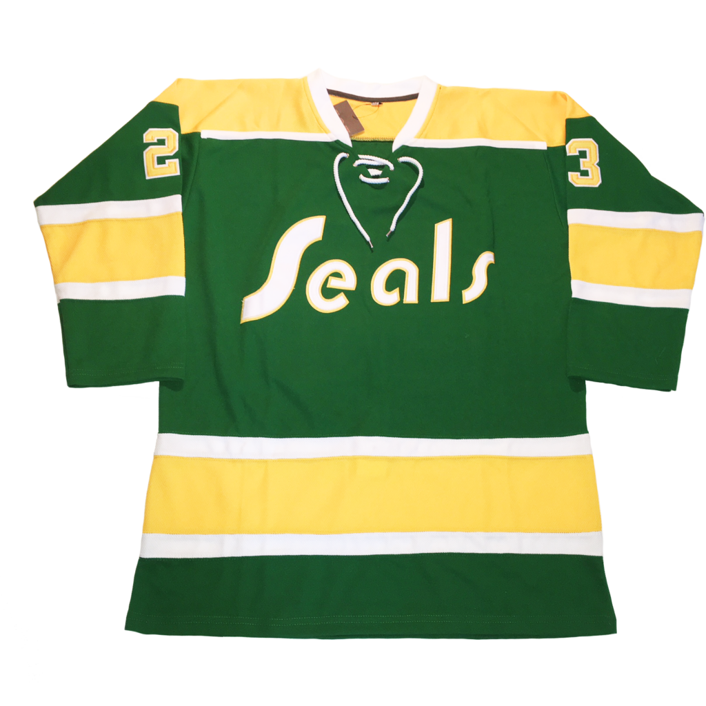 California Golden Seals hockey jersey. Green. Royal Retros