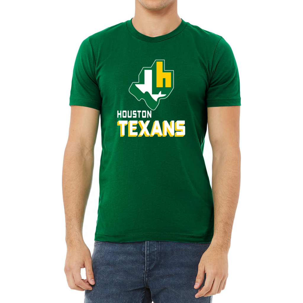 The Houston Texans World Football League T-shirt. Green. Royal Retros