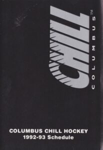 Columbus Chill logo, uniforms, and team history photo