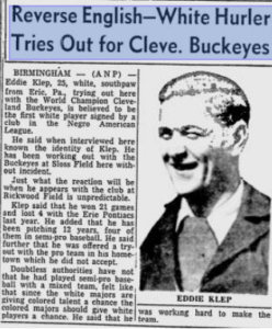 Cleveland Buckeyes (1942-1950) logo, uniforms, and team history photo