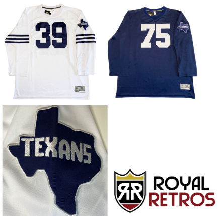 Dallas Texans 1952 jerseys Royal Retros