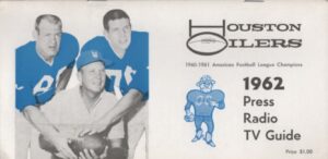 Oilers 1962 Media Guide