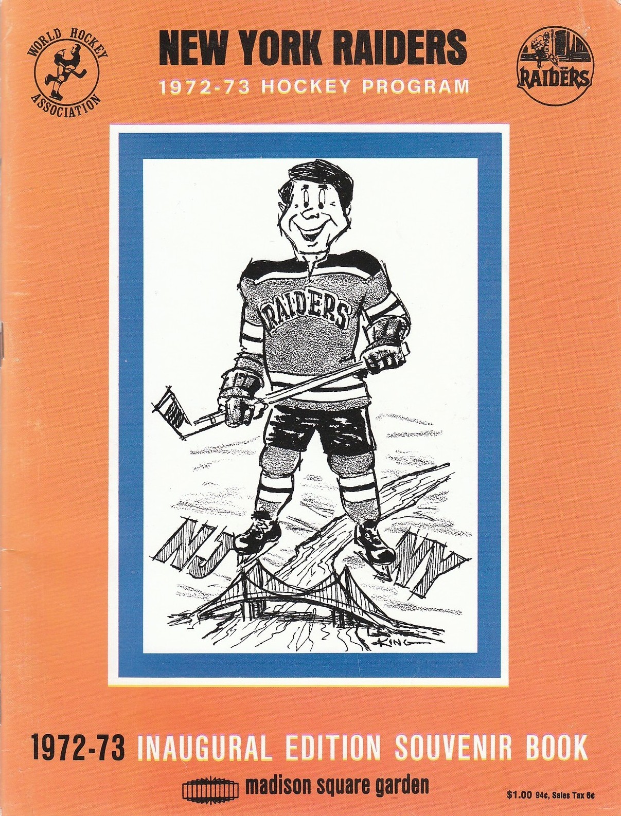 New York Raiders WHA Program 1972