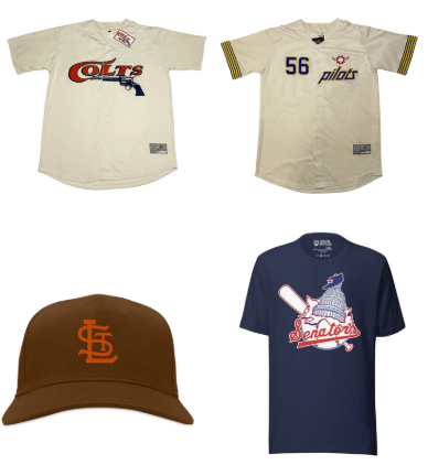Former big league teams apparel