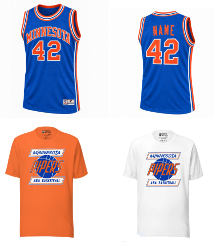 Minnesota Pipers ABA basketball apparel