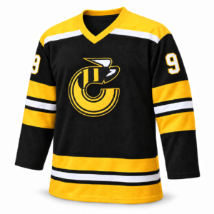 Cincinnati Stingers WHA hockey jersey. Black with white and gold trim